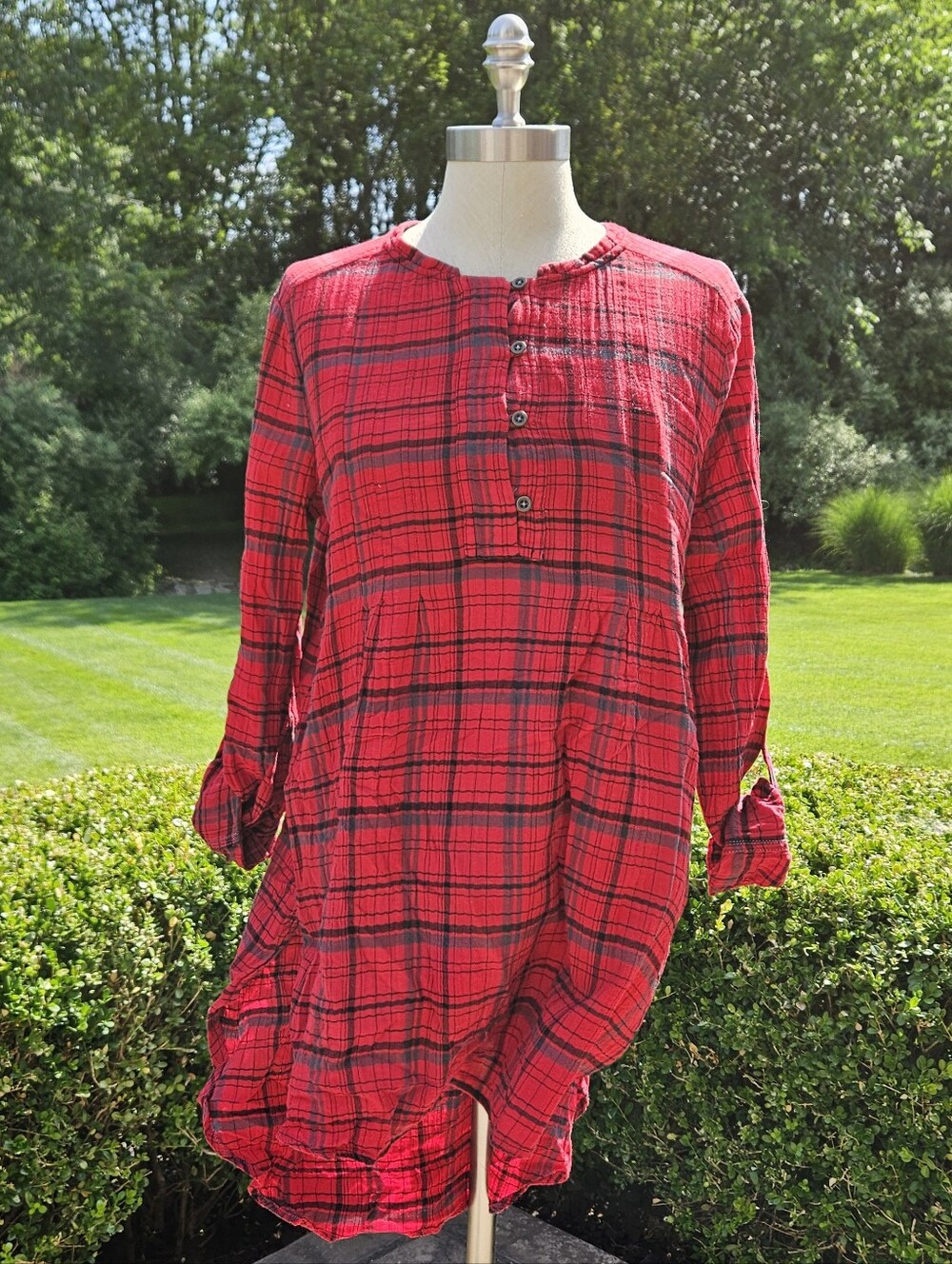 Holding Horses Halfpenny Plaid Tunic Top